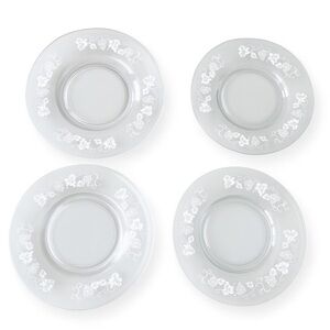 Vintage Dominion Glass Grapevine Clear Glass Side Dessert Plates